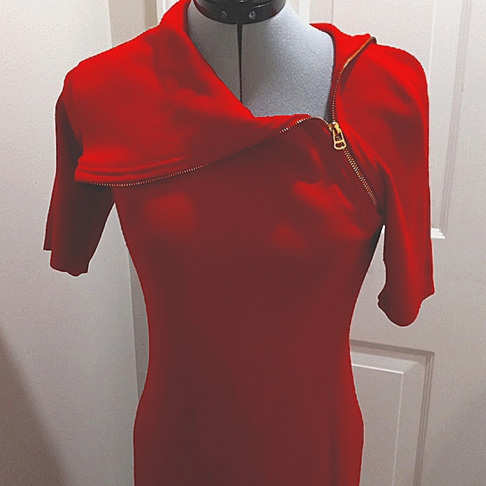 Red Dress with Zipper Size Small